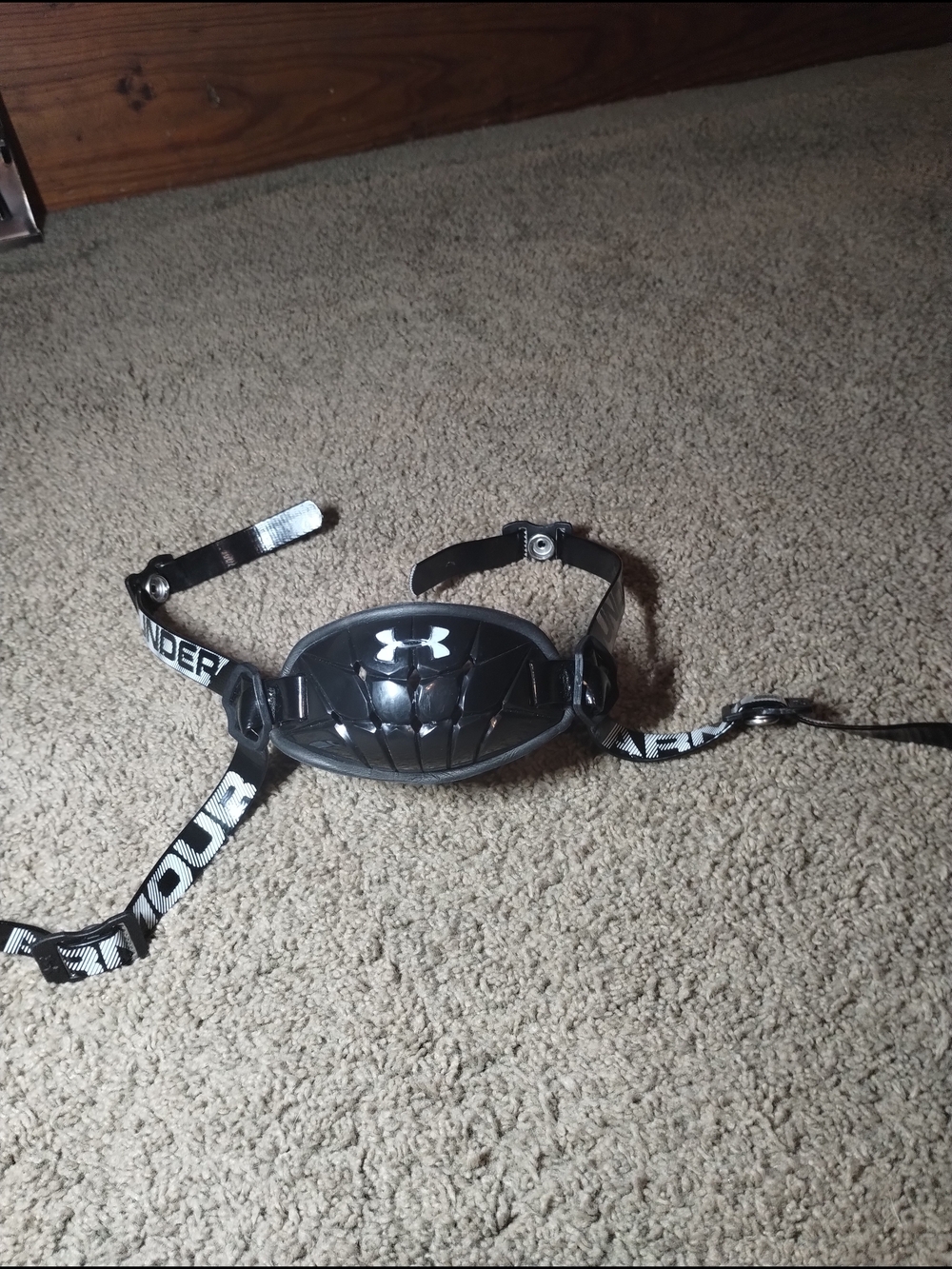 Under Armour Black Protective Chin Strap Guard with Branded Straps